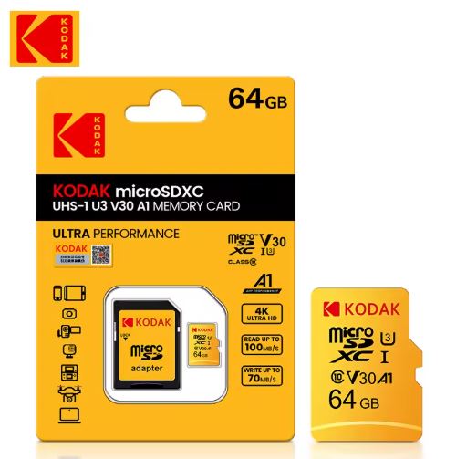 Cartão de Memória Micro SD KODAK Classe 10 A1 - 64GB