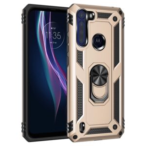 Capinha Celular Motorola One Fusion – Anel de Suporte Dourado