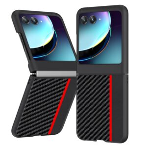 Capa Razr 40 ULTRA – Fibra de Carbono Preto-Vermelho