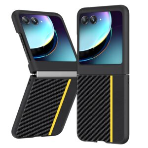 Capa Razr 40 ULTRA – Fibra de Carbono Preto-Amarelo