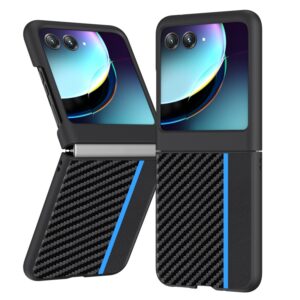 Capa Razr 40 ULTRA – Fibra de Carbono Preto-Azul