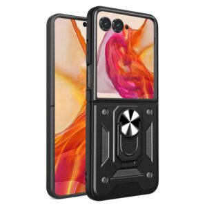 Capinha Motorola Razr 50 – Anel de Suporte Preto