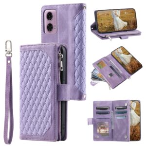 Capa Motorola Moto G85 5G – Flip com Zíper e Cordinha Roxo