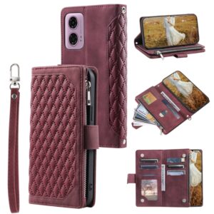 Capa Motorola Moto G85 5G – Flip com Zíper e Cordinha Vinho