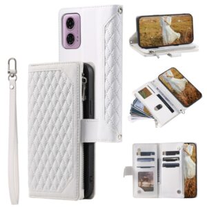 Capa Motorola Moto G85 5G – Flip com Zíper e Cordinha Branco