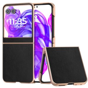 Capa Motorola Razr 50 – Couro PU Preto
