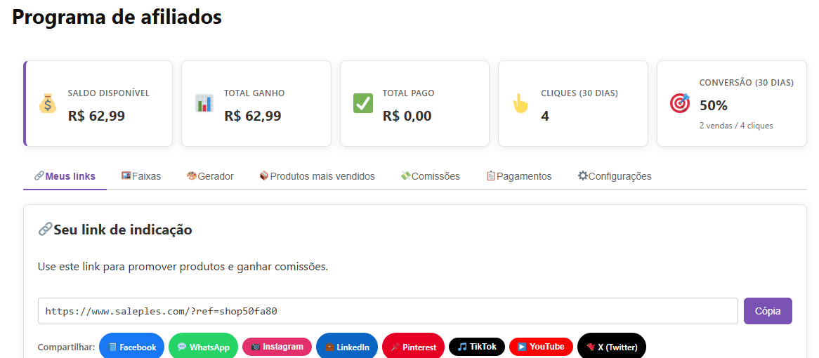 Programa de Afiliados Para Loja WooCommerce