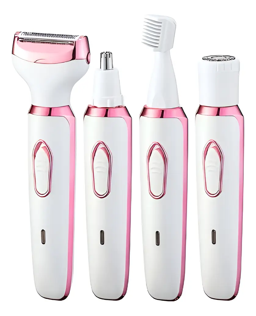 Depilador Portátil Elétrico Feminino 4 Em 1 Recarregável Usb Branco