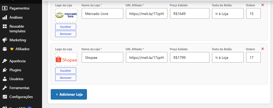 Comparador de Preços WooCommerce Afiliados Externo. - Imagem 3